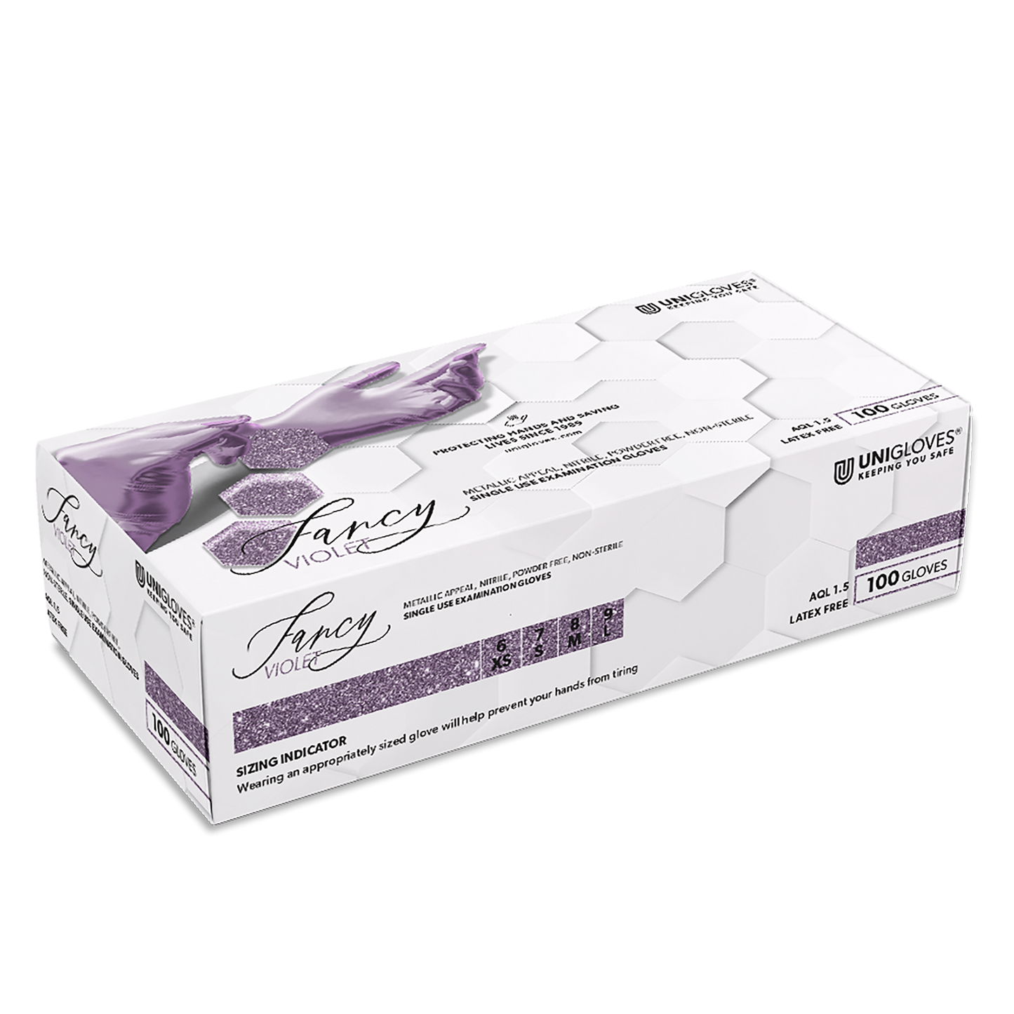 Nitrylhansker UNIGLOVES Fancy VIOLET, S, 100 stk