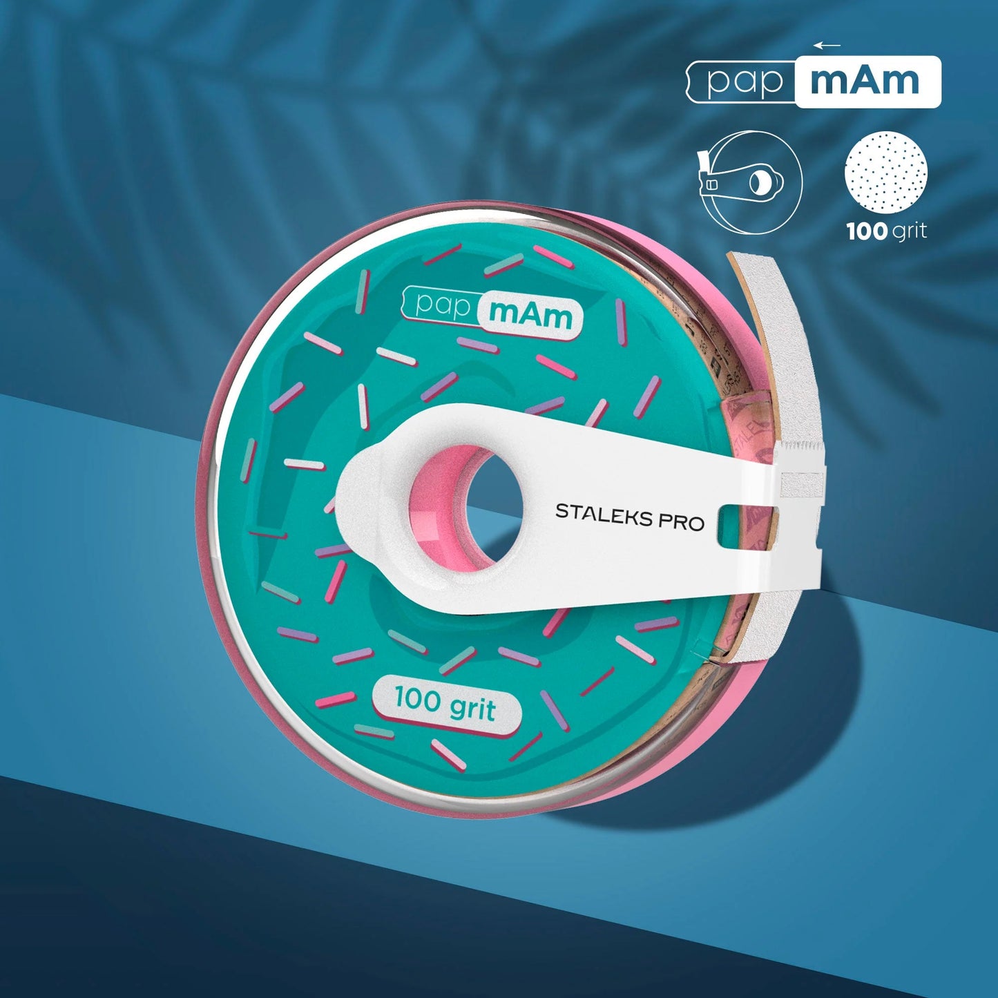 Staleks Expert 100 grit PapmAm hvit engangs slipebelte, 8 m