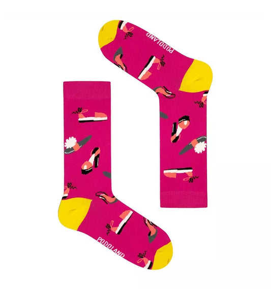 Sokker med sølvironer FUCHSIA 36-40