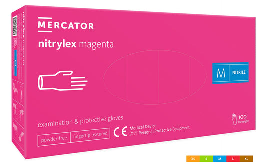 Nitrylhansker  MAGENTA, 100 stk, M