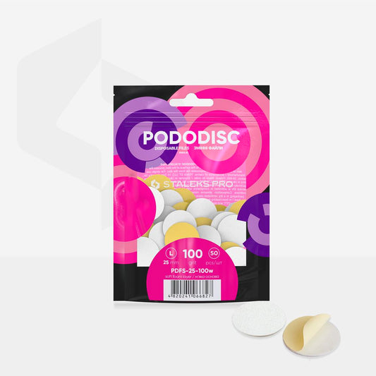Staleks Pro hvite filer til PODODISC L EXPERT, 100 grit /mykt skumlag, 50 stk